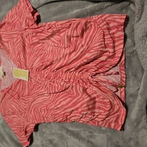 Michael Kors Pink Zebra Print Top